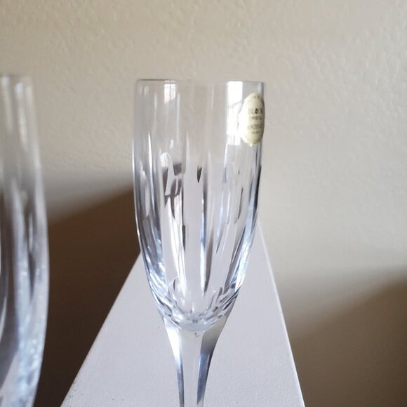 KROSNO Hand blown set of 2 hand polished hand cut champagne clear glass - Picture 4 of 12
